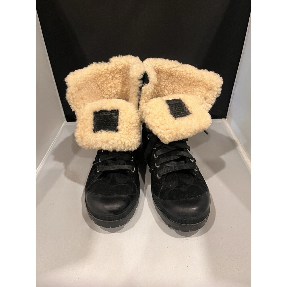 COACH Halen Hiking Shearling Boots